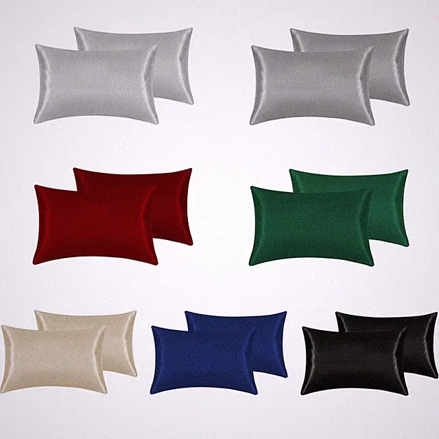 2 Pack Luxury Satin Silk Pillowcase Silk Cover Standard Queen King Pillow Cover