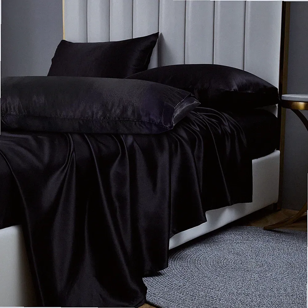 7Pcs Soft Satin Sheet Set Faux Silk Bedding Sheets Long Pillowcase Deep Pocket