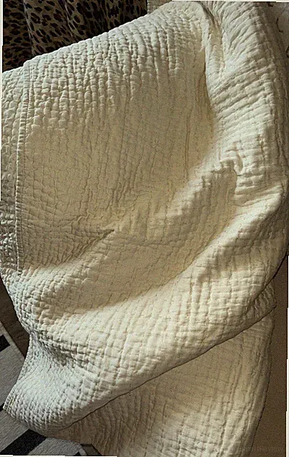$895 Yves Delorme Paris beige 62x62 throw coverlet luxury 100% Silk Backing