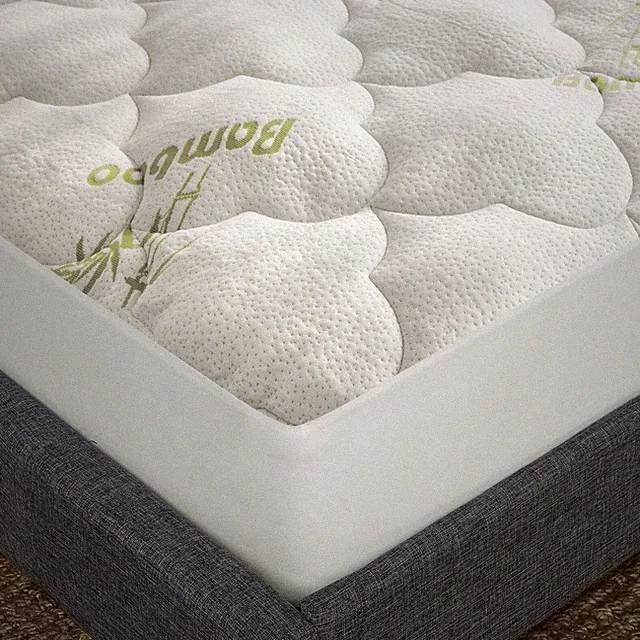 Bamboo Air Mattress Topper Cover Soft Mattress Pad Protector Twin/Queen Up to 16