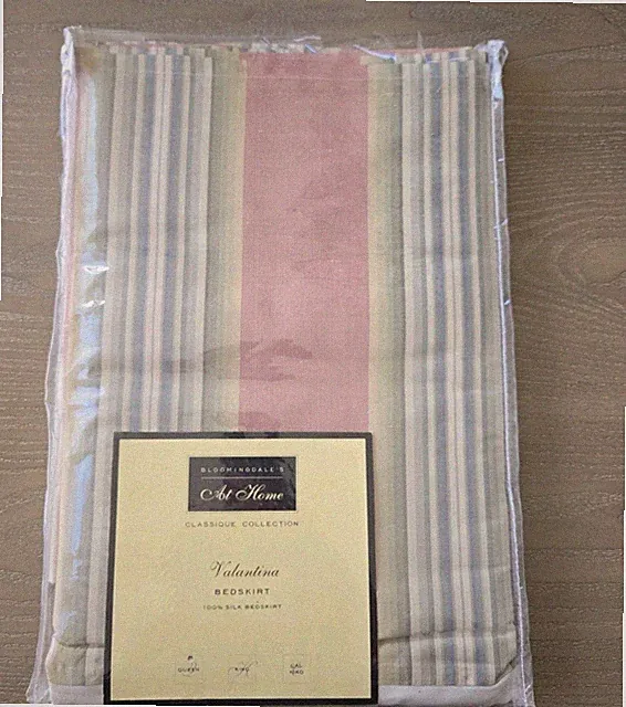 Bloomingdale At Home Valantina 100% Silk Queen Bedskirt Dust Ruffle-Read