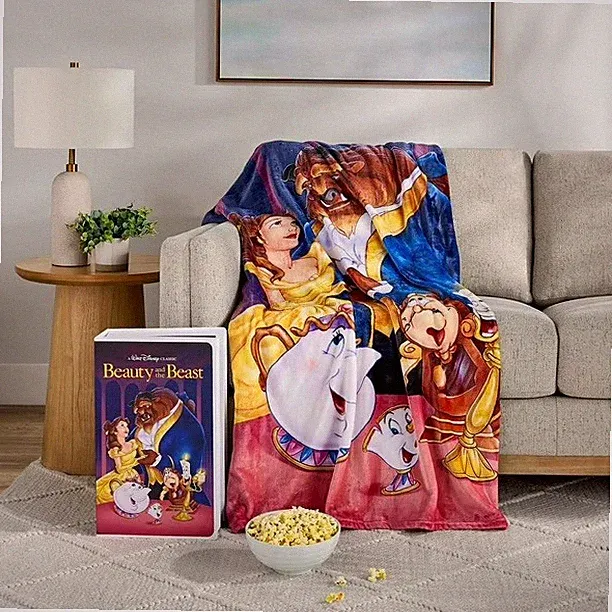 Disney Beauty And The Beast VHS Boxed Silk Touch Throw, 50" x 70" Blanket