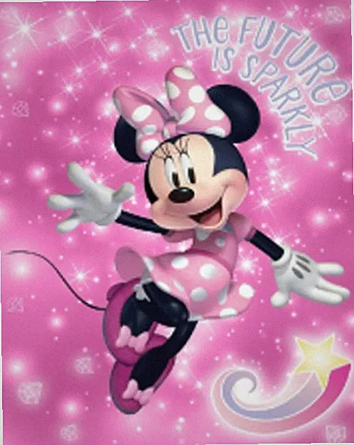 Disney Minnie Mouse Sparkle Soft Throw Silk Blanket 40"x50"