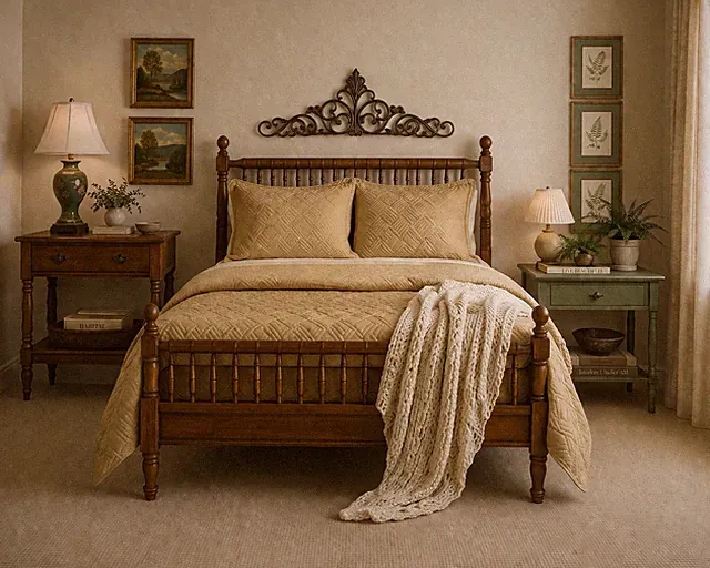 ETHAN ALLEN ASHFIELD SILK COVERLET SET QUEEN GOLD/GREEN QUILTED 3PC $899