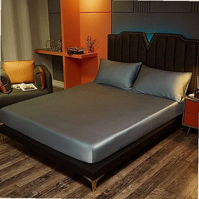 Fitted Sheet Silk Bed Sheets Mulberry Silk Mattress Cover Elastic Band Fixed