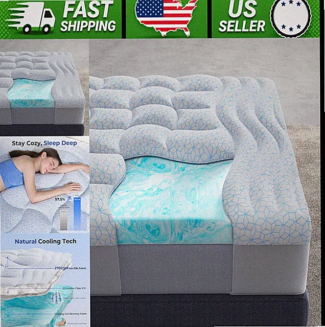 HOMRELEXA Twin Cooling Memory Foam Mattress Topper 4 Inch Gel Pillow Top