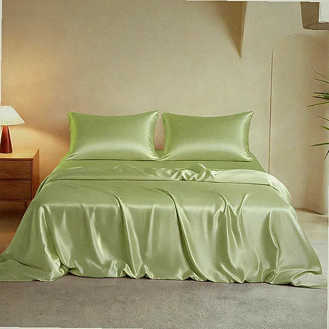 Luxury Full Silk Duvet Cover Set 3 Pieces, Extra Soft, Breathable & Cooling B...