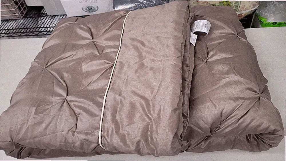 Madison Park Faux Silk Luxe Diamond One King Comforter 104'' x92'' -Taupe