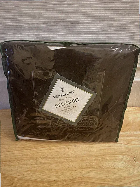 New Waterford Colleen Black 100% Silk Tailored Queen Bedskirt