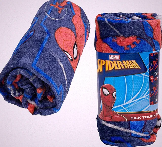 Northwest Spiderman Kids' Bed Silk Throw Blanket 40" x 50", Single, Blue