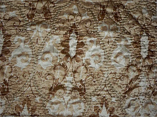 POTTERY BARN FLORENTINE TRELLIS PRALINE SILK QUILTED 2PC EURO PILLOW SHAM SET