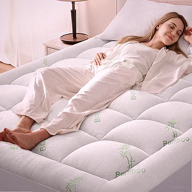 Queen Mattress Topper Memory Foam, Rayon Derived from Bamboo Mattress Pad for Ho