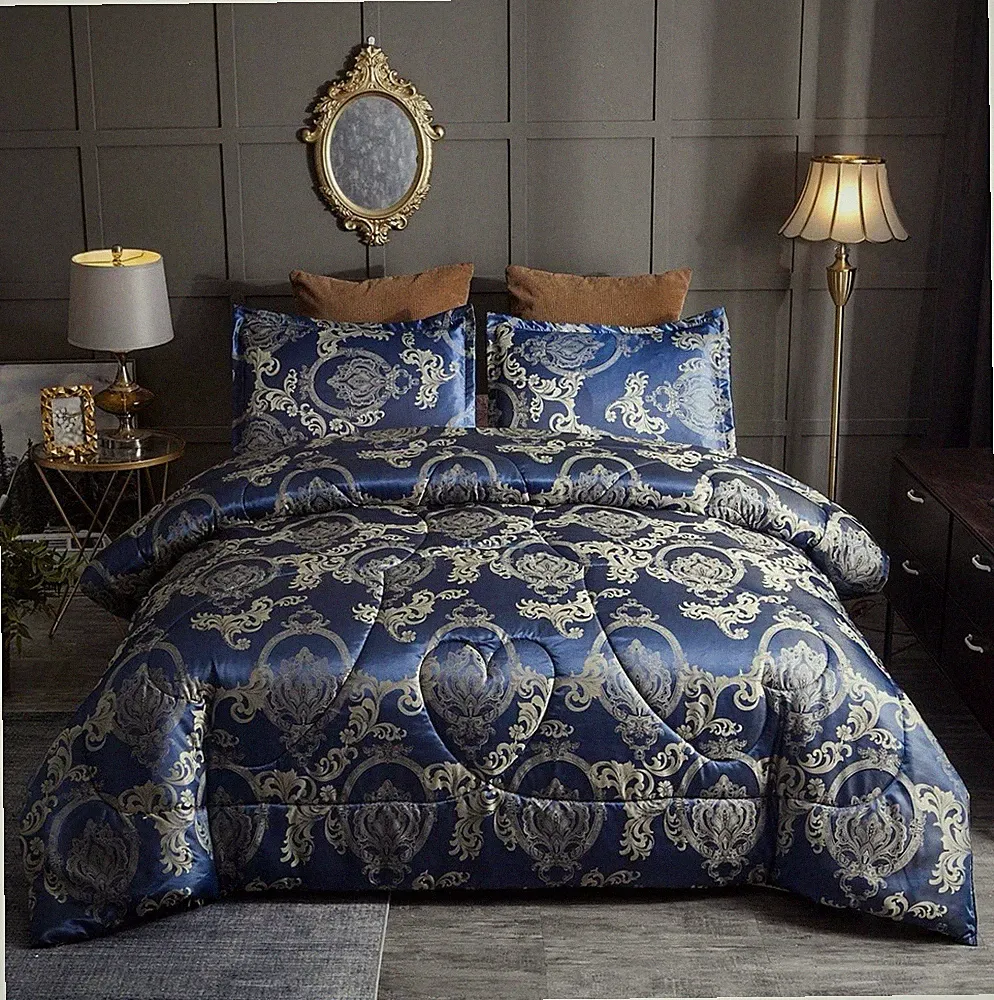 Raytrue-X Queen Comforter Set Satin Silk Blanket All Season Bed Comforter S2