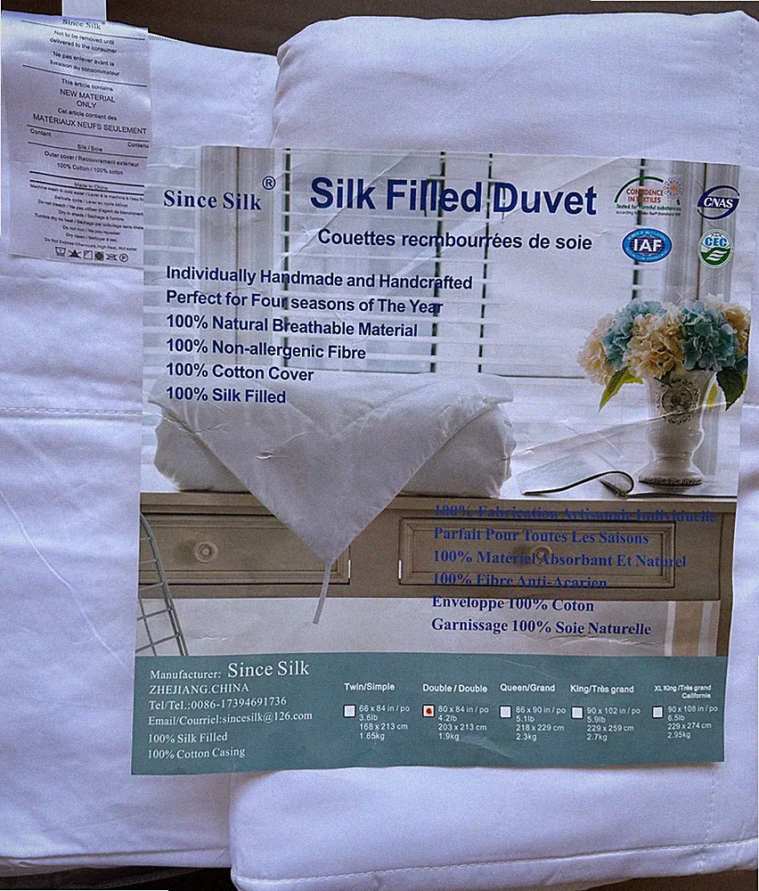 Silk Comforter for All Season with Cotton Cover 80*84 inch/4.2LB Silk Filled