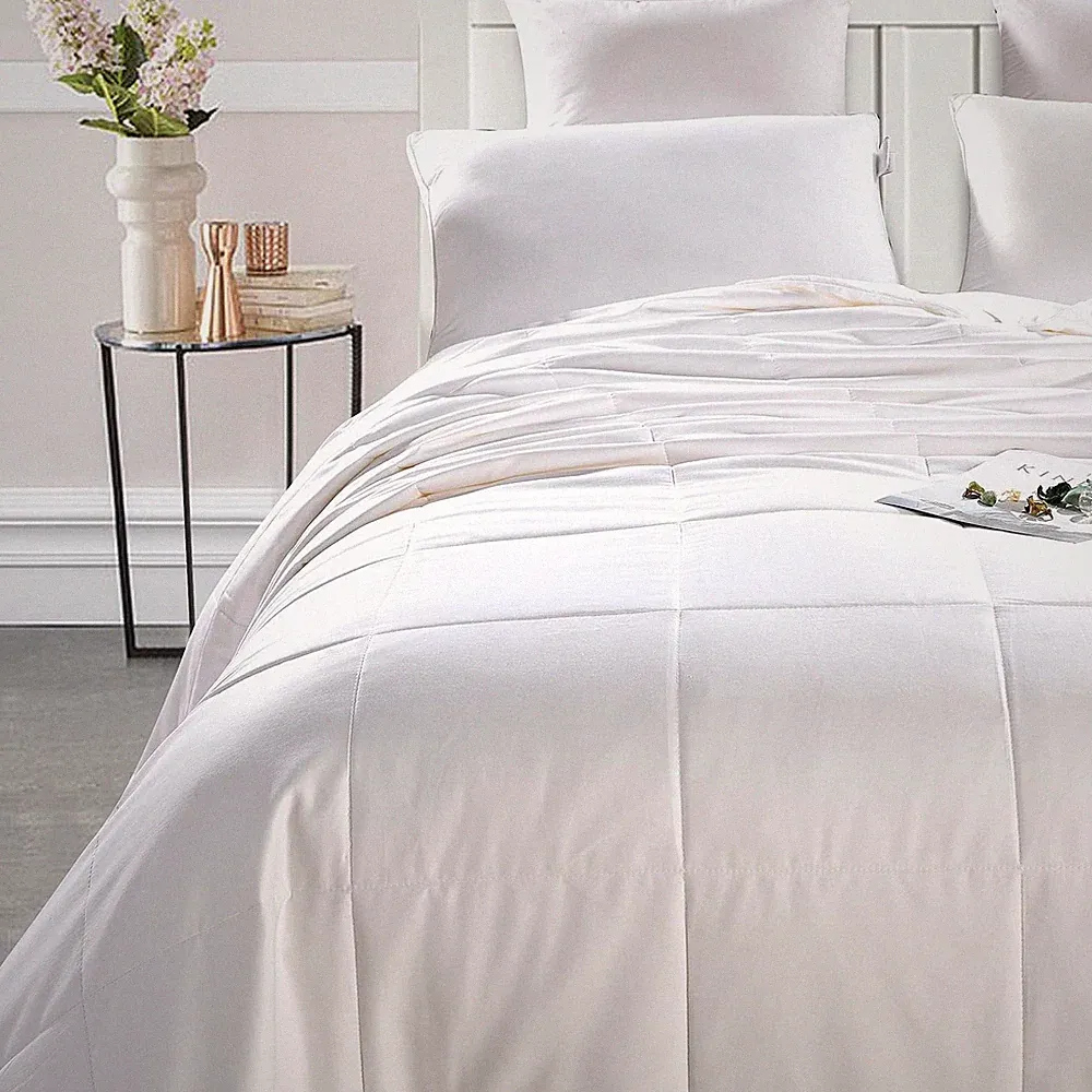 Silk Comforter, XL King 90*108 in/6.5 LB, White Silk Duvet Filled, All Season.