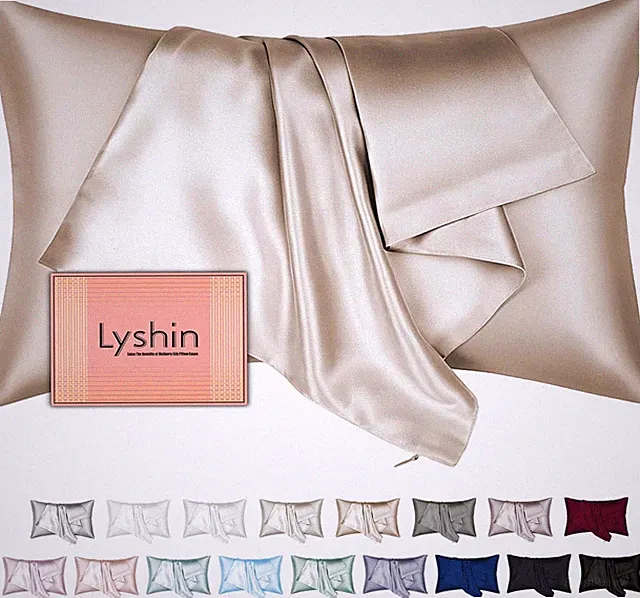 Silk Pillow Cases Standard Size with Hidden Zipper, Mulberry Silk Pillowcase for